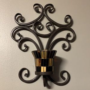 Wrought Iron & Glass Wall Sconces